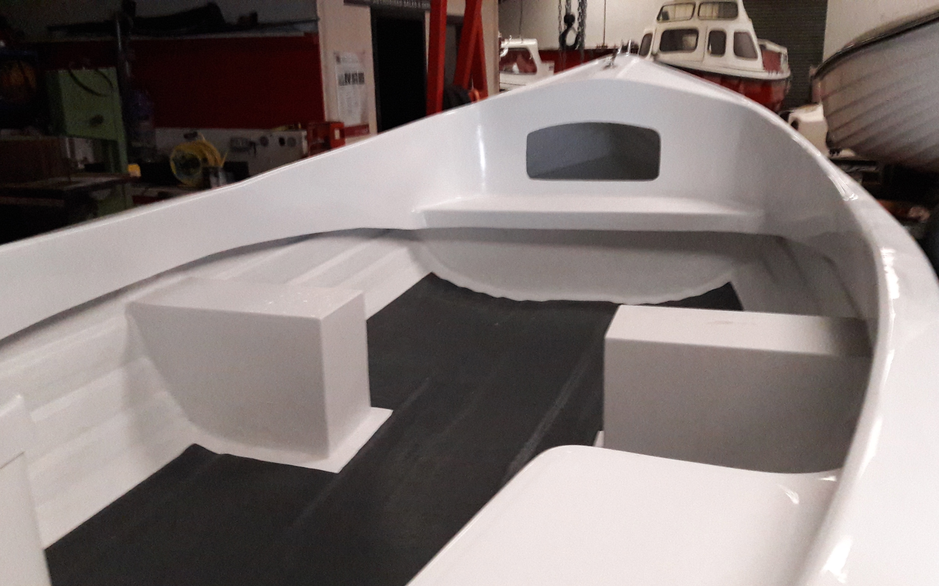 Fitting fibreglass  seat boxes to an Arran 16 fishing boat